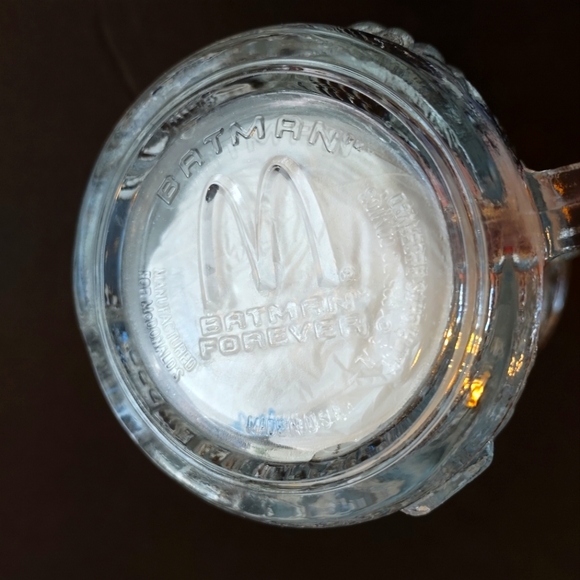 Vintage 1995 McDonald's Batman Forever Clear Glass Mug DC Comics - Picture 4 of 8